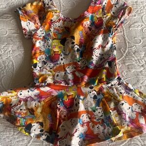 Kids Dalmatian Print One-Piece Bodysuit - Orange Multi